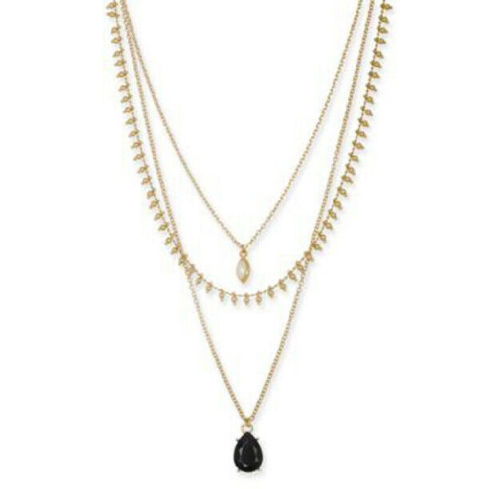 New Inc Stone & Imitation Pearl Pendant Necklace